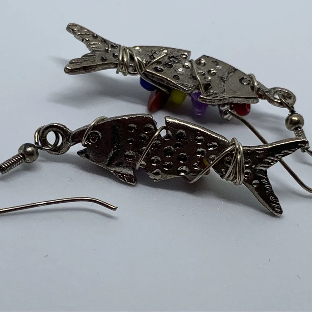 Vintage dangling fish earrings